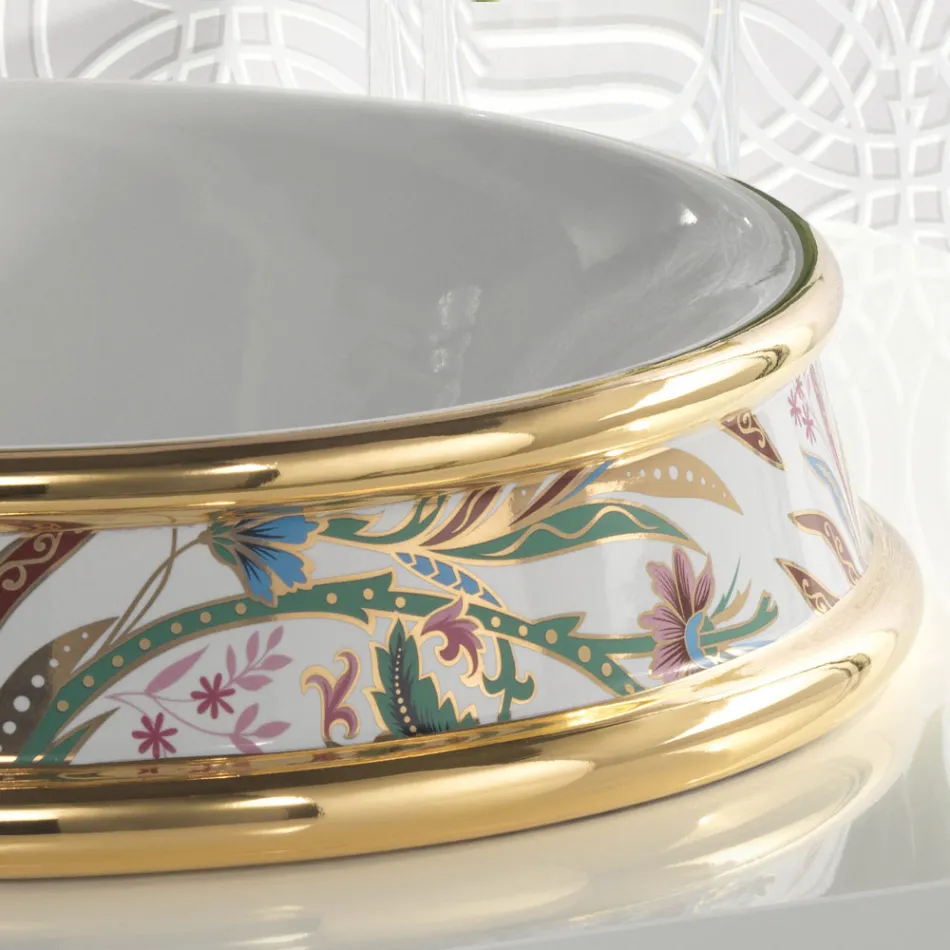 Lavabo semiencastrado en diferentes acabados en Fire Clay Made in Italy - Erasmo Viadurini