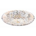 Lavabo semiencastrado en Fire Clay con Espiral Dorada Made in Italy - Principe