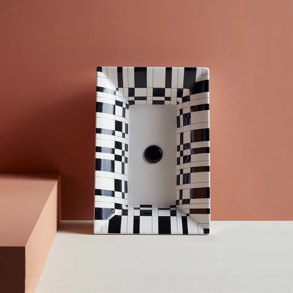 Lavabo semiencastrado en Fire Clay de Diferentes Acabados Made in Italy - Ultima Viadurini