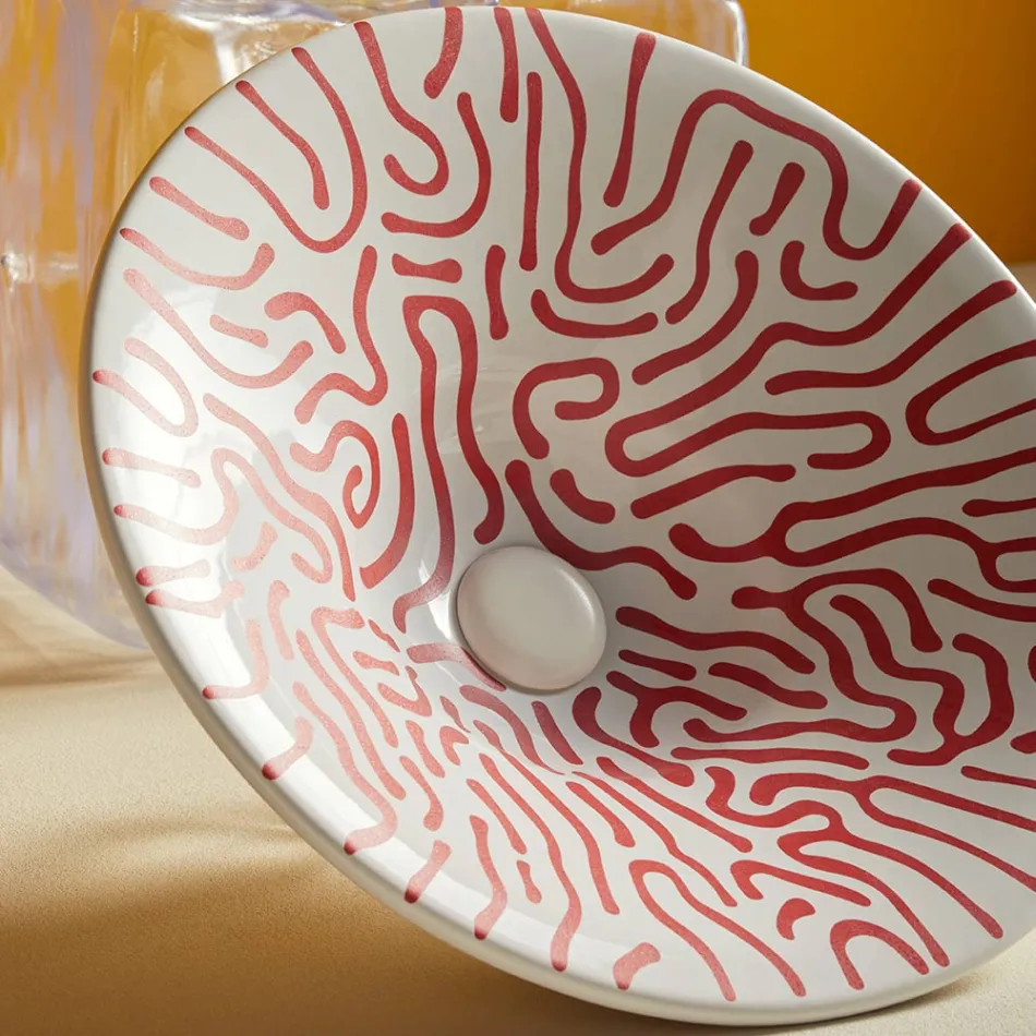 Lavabo semiencastrado en porcelana francesa de primera calidad - Pausa Viadurini