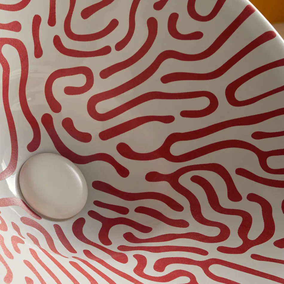 Lavabo semiencastrado en porcelana francesa de primera calidad - Pausa Viadurini