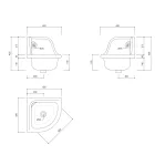 Lavabo suspendido angular de cerámica blanca y coloreada 42 cm - Angelino Viadurini