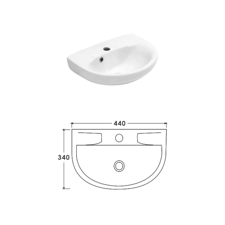 Lavabo de cerámica blanca suspendido con un elegante diseño moderno - Sílice Viadurini