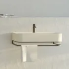 Lavabo suspendido de cerámica con toallero opcional Made in Italy - Graffa Viadurini