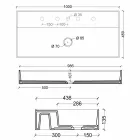 Lavabo suspendido de cerámica de diseño moderno Sun 100x45 cm made in Italy Viadurini
