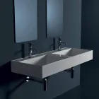 Lavabo de cerámica de pared de diseño moderno Sun 120x45 cm made in Italy Viadurini
