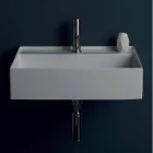 Lavabo suspendido de cerámica de diseño moderno Sun 60x45 cm, hecho en Italia Viadurini