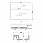Lavabo suspendido de cerámica de diseño moderno Sun 60x45 cm, hecho en Italia Viadurini
