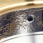 Lavabo bajo encimera barroco en arcilla fuego y platino hecho en Italia, Egeo Viadurini