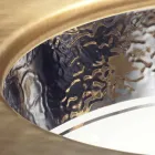 Lavabo bajo encimera barroco en arcilla fuego y platino hecho en Italia, Egeo Viadurini