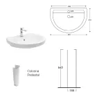 Lavabo de pedestal de cerámica blanca con un elegante diseño moderno - Sílice Viadurini