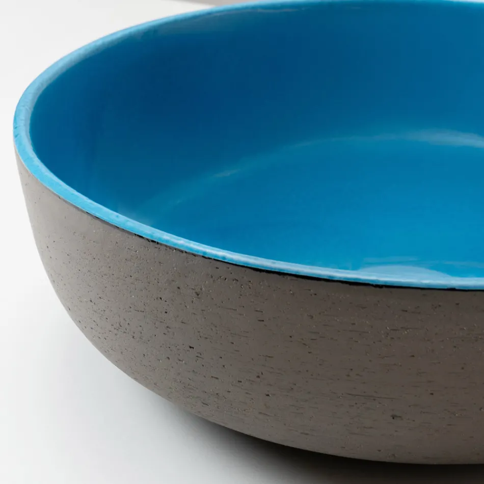 Lavabo sobre encimera en Raku oscuro fabricado en Italia - Drip Viadurini