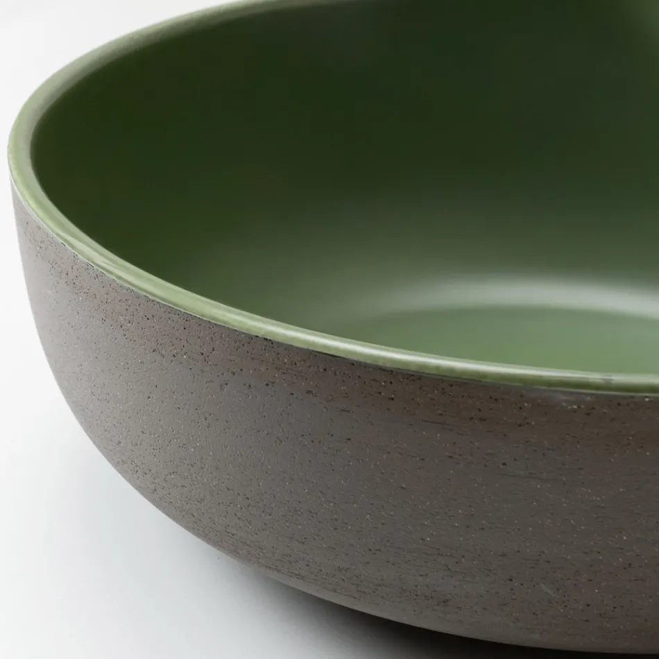 Lavabo sobre encimera en Raku oscuro fabricado en Italia - Drip Viadurini