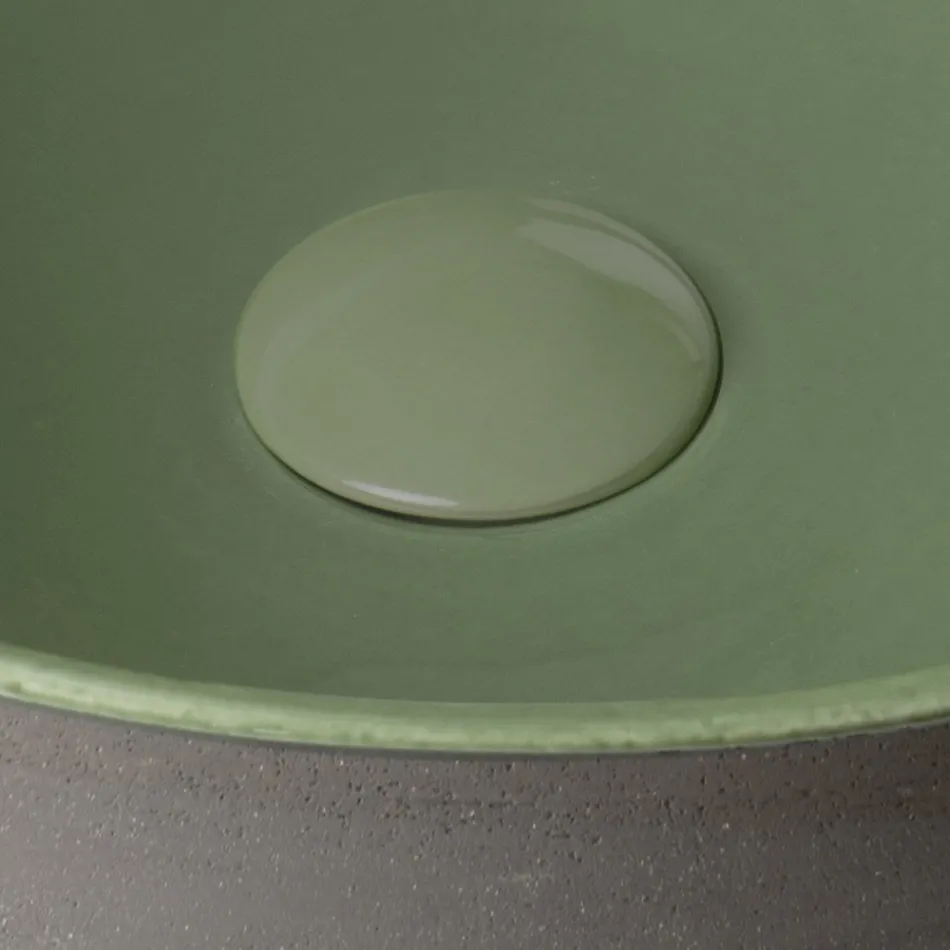 Lavabo sobre encimera en Raku oscuro fabricado en Italia - Drip Viadurini