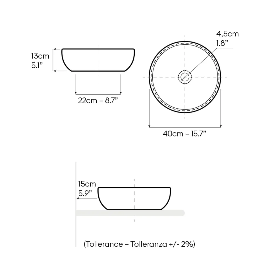 Lavabo sobre encimera en Raku oscuro fabricado en Italia - Drip Viadurini
