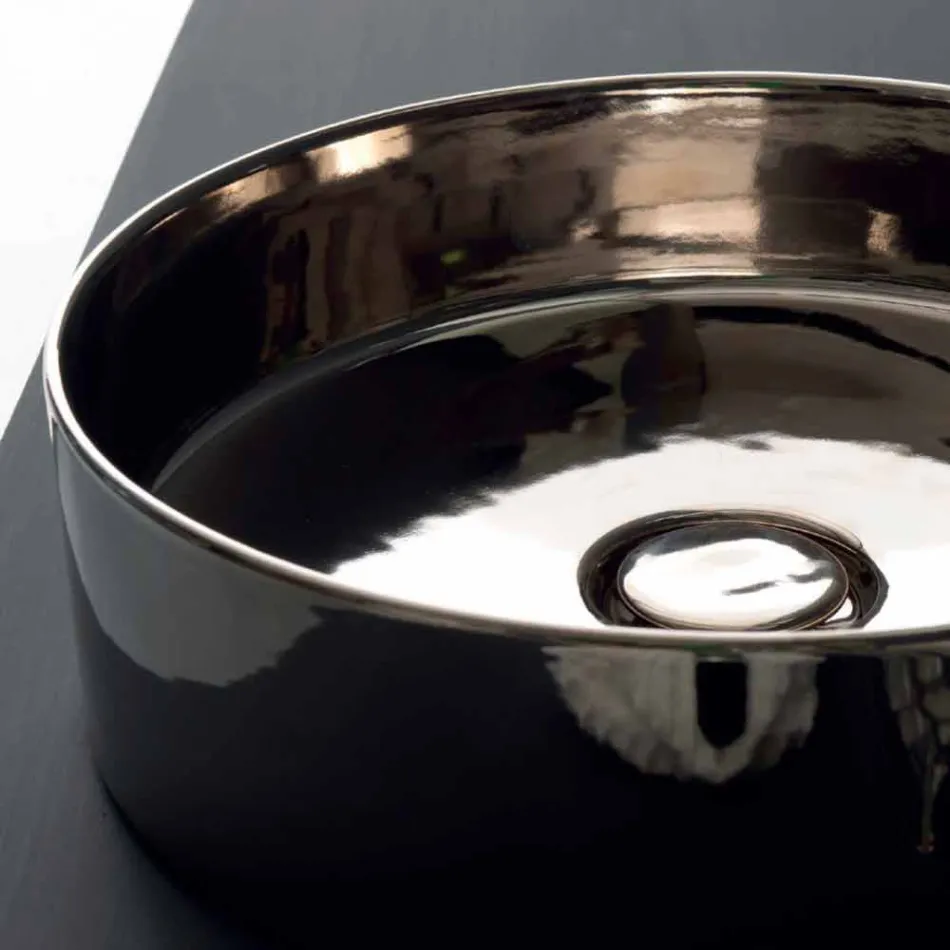 Lavabo sobre encimera redondo de cerámica Icon Alice Ceramica Viadurini