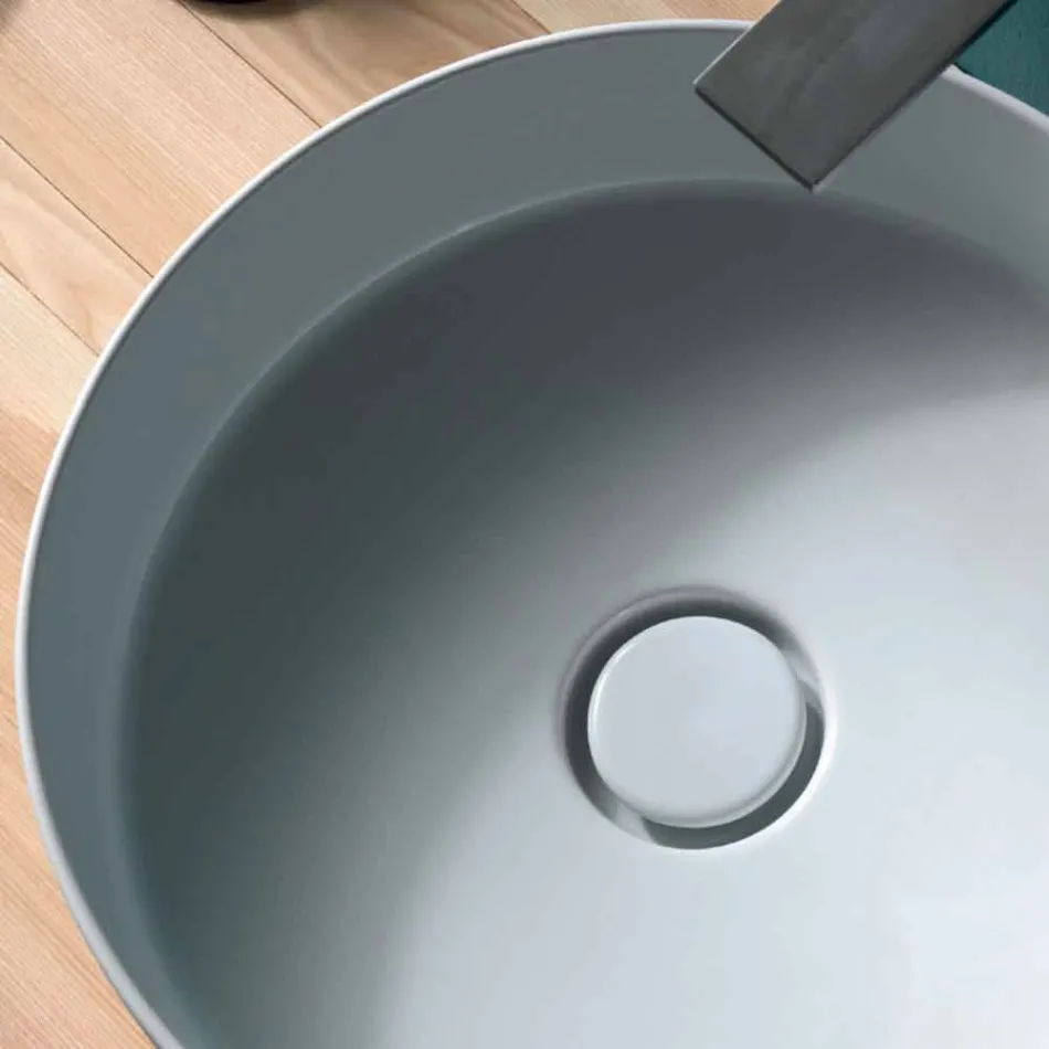 Sun Circle redondo lavabo de cerámica con un diámetro de 40 cm Viadurini