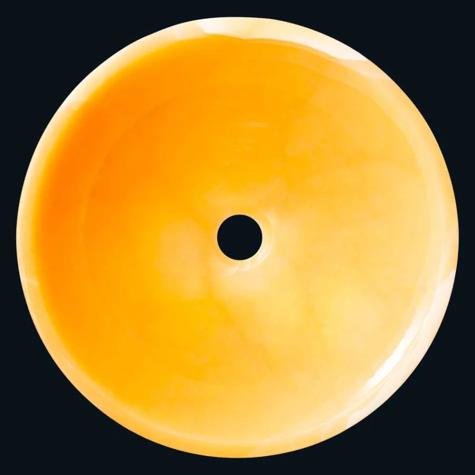 Lavabo redondo de color naranja ónix Aris Viadurini