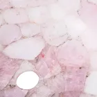 Lavabo sobrencimera redondo cuarzo rosa Paloma, pieza única Viadurini