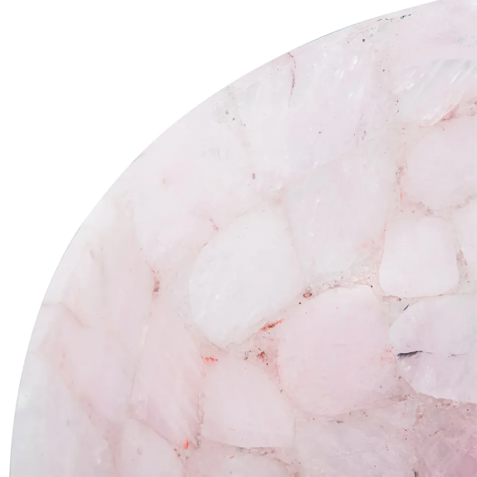 Lavabo sobrencimera redondo cuarzo rosa Paloma, pieza única Viadurini