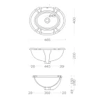Fregadero empotrado circular clásico en porcelana fabricado en Italia, Santiago Viadurini