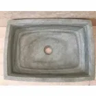 Lavabo sobre encimera de diseño verde en piedra Hilda. Viadurini