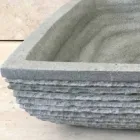 Lavabo sobre encimera de diseño verde en piedra Hilda. Viadurini