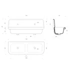 Lavabo vintage suspendido de dos senos de cerámica gris - Jack Viadurini