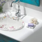 Lavabo vintage de porcelana fundida a mano con flores Made in Italy - Barbera Viadurini