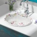 Lavabo vintage de porcelana fundida a mano con flores Made in Italy - Barbera