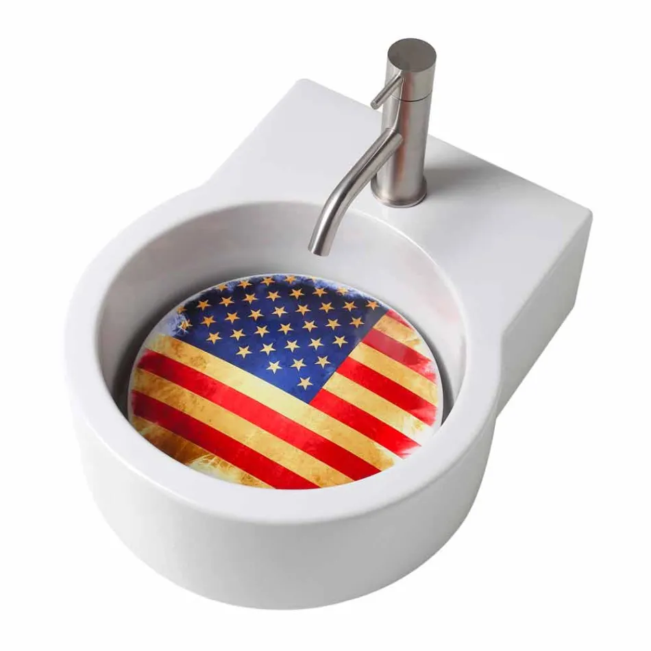 Lavabo sobre encimera de diseño / suspensión hecho en Italia Tor Viadurini