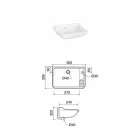 Lavamanos suspendido en cerámica de diseño clásico, hecho en Italia - Nausica Viadurini