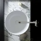 Lavabo de pie circular independiente hecho en Italia, Donnas Viadurini