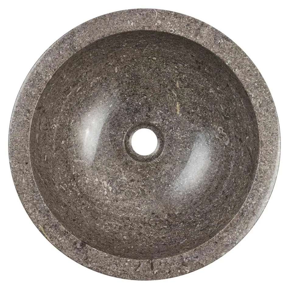 Fregadero sobre encimera circular en mármol hecho a mano, Bucine Viadurini