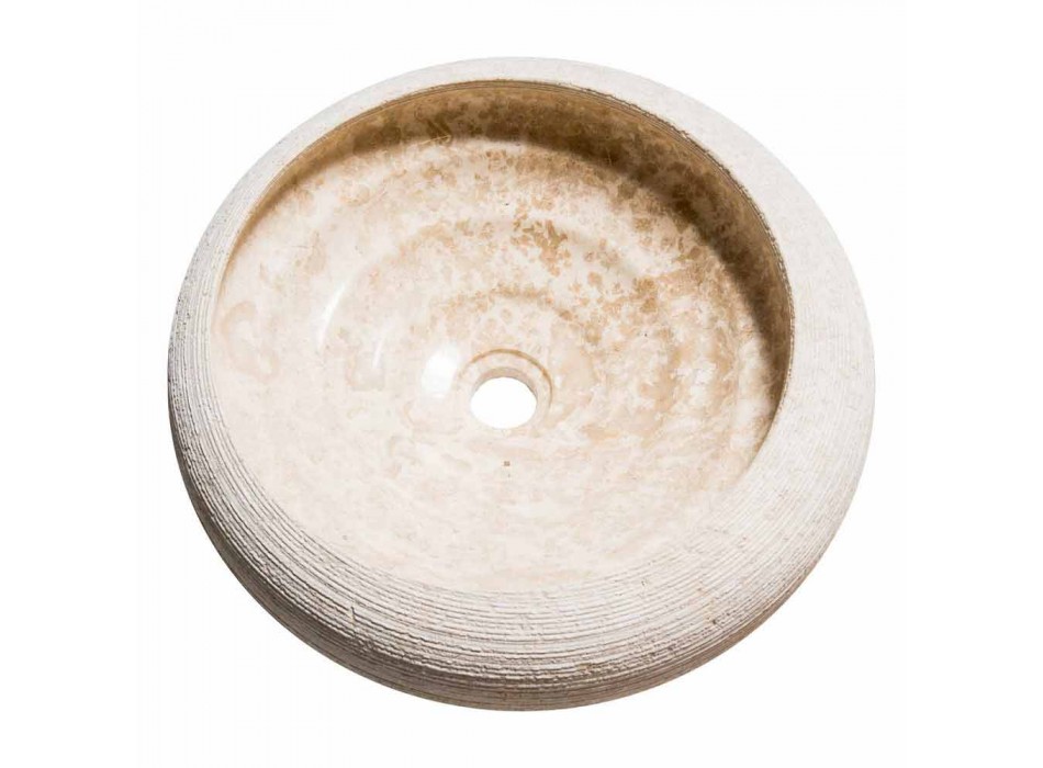 Lavabo circular de mármol blanco, Bucciano Viadurini