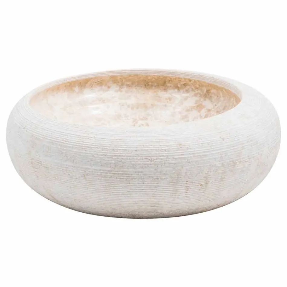 Lavabo circular de mármol blanco, Bucciano Viadurini