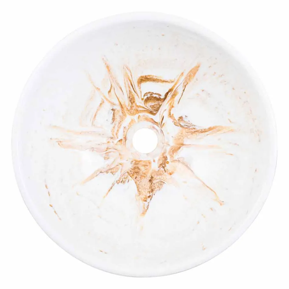 Lavabo de soporte de diseño en resina dorada - Dogliola Viadurini