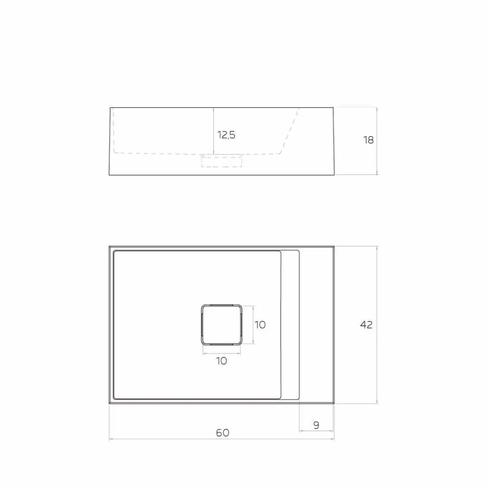 Lavabo sobre encimera de diseño producido en Italia, Lavis Viadurini