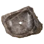 Fregadero sobre encimera hecho a mano en piedra de cuarzo ahumado, Vigasio Viadurini