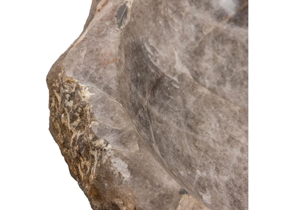 Fregadero sobre encimera hecho a mano en piedra de cuarzo ahumado, Vigasio Viadurini