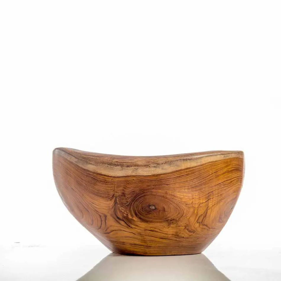 Lavabo moderno de pie en madera de teca natural Vigevano Viadurini