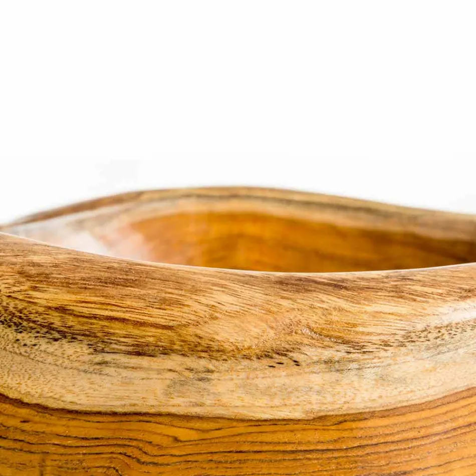 Lavabo moderno de pie en madera de teca natural Vigevano Viadurini