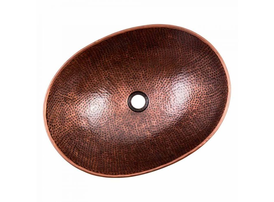 Fregadero de encimera ovalado moderno en cobre, Pagliara Viadurini