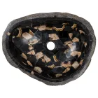 Fregadero sobre encimera hecho a mano en piedra de río, Palizzi Viadurini