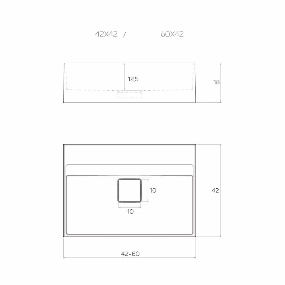 Encimera de lavabo de diseño moderno hecha en Italia, Lavis Viadurini