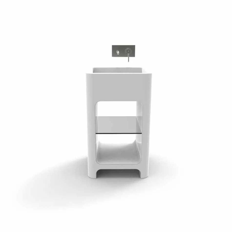 Fregadero monobloque moderno hecho en Italia, Tufino Viadurini