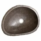 Fregadero de encimera moderno hecho de piedra de río hecha a mano, Buriasco Viadurini