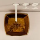 Lavabo de diseño en cerámica de bronce hecho en Italia Simon Viadurini