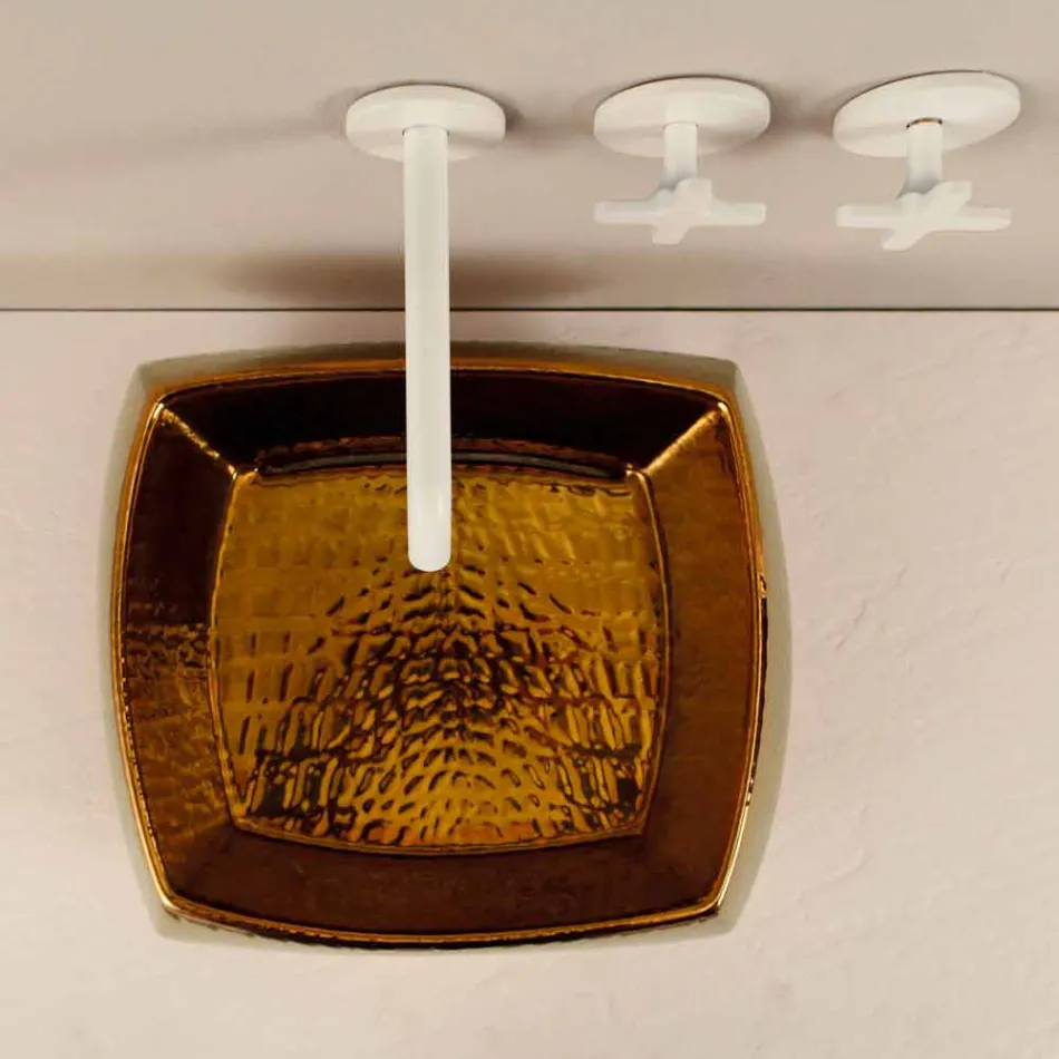 Lavabo de diseño en cerámica de bronce hecho en Italia Simon Viadurini