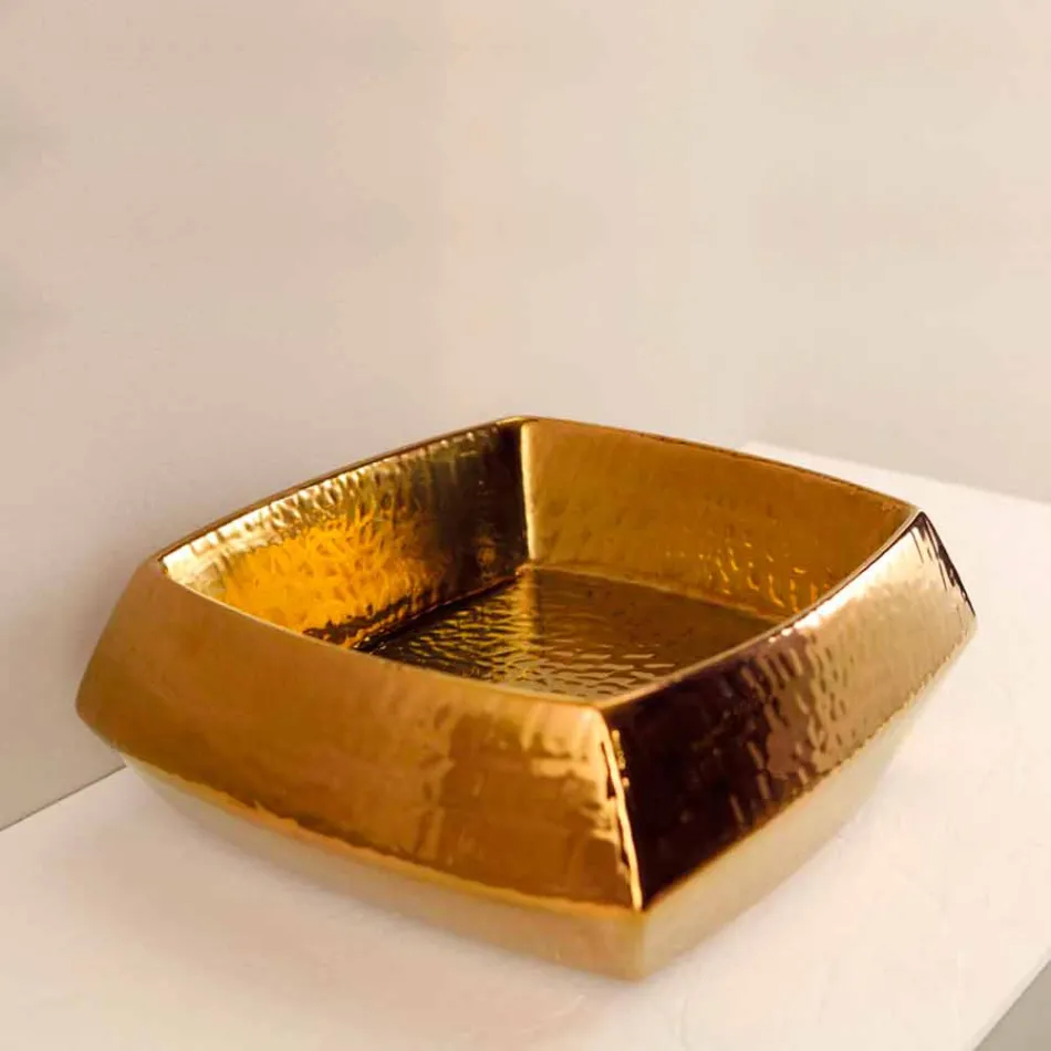 Lavabo de diseño en cerámica de bronce hecho en Italia Simon Viadurini